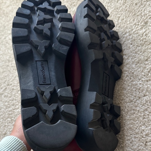 Franco Sarto Balin Lug Sole Chelsea Ankle Boots Red Maroon Chunky Women’s 10? - Picture 7 of 9